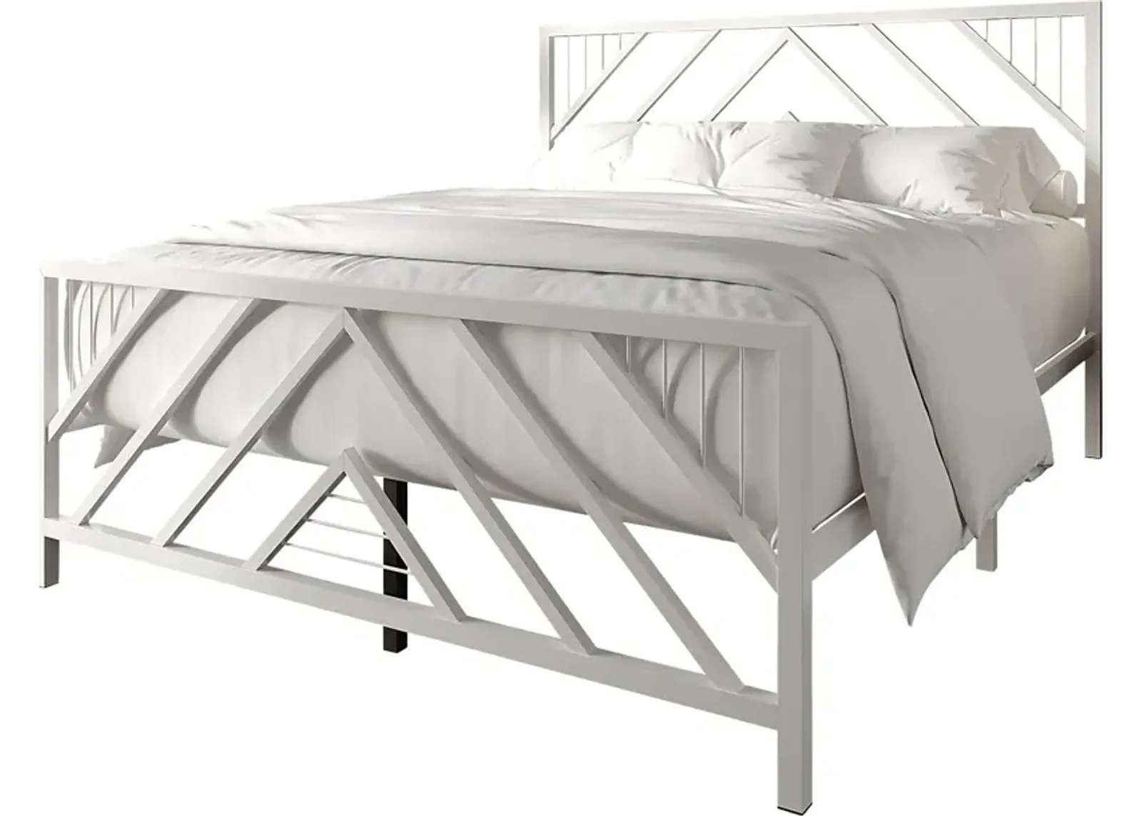 Bainfair White Twin Metal Bed