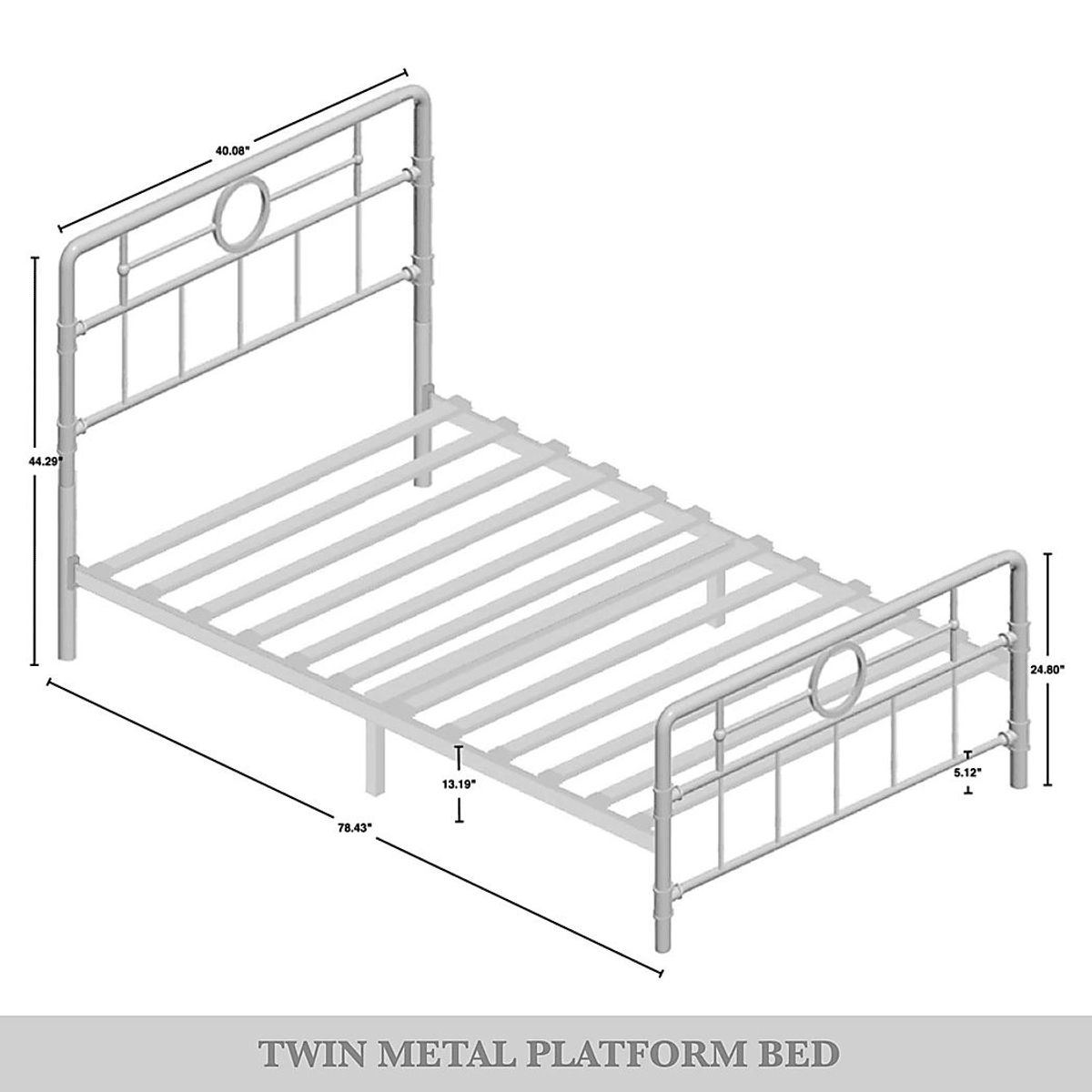 Oceanwell White Twin Bed