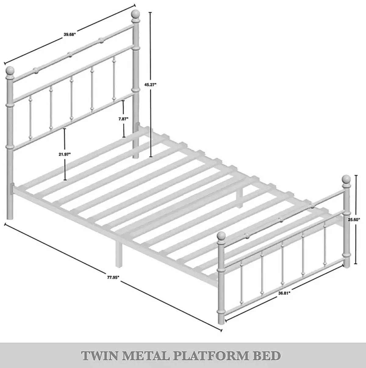 Griffincast Black Twin Bed