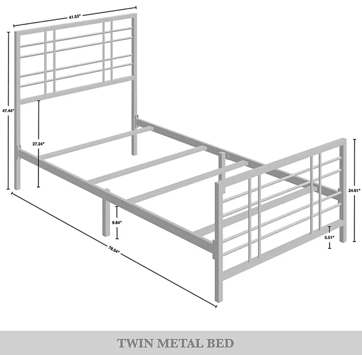 Alpires White Twin Bed