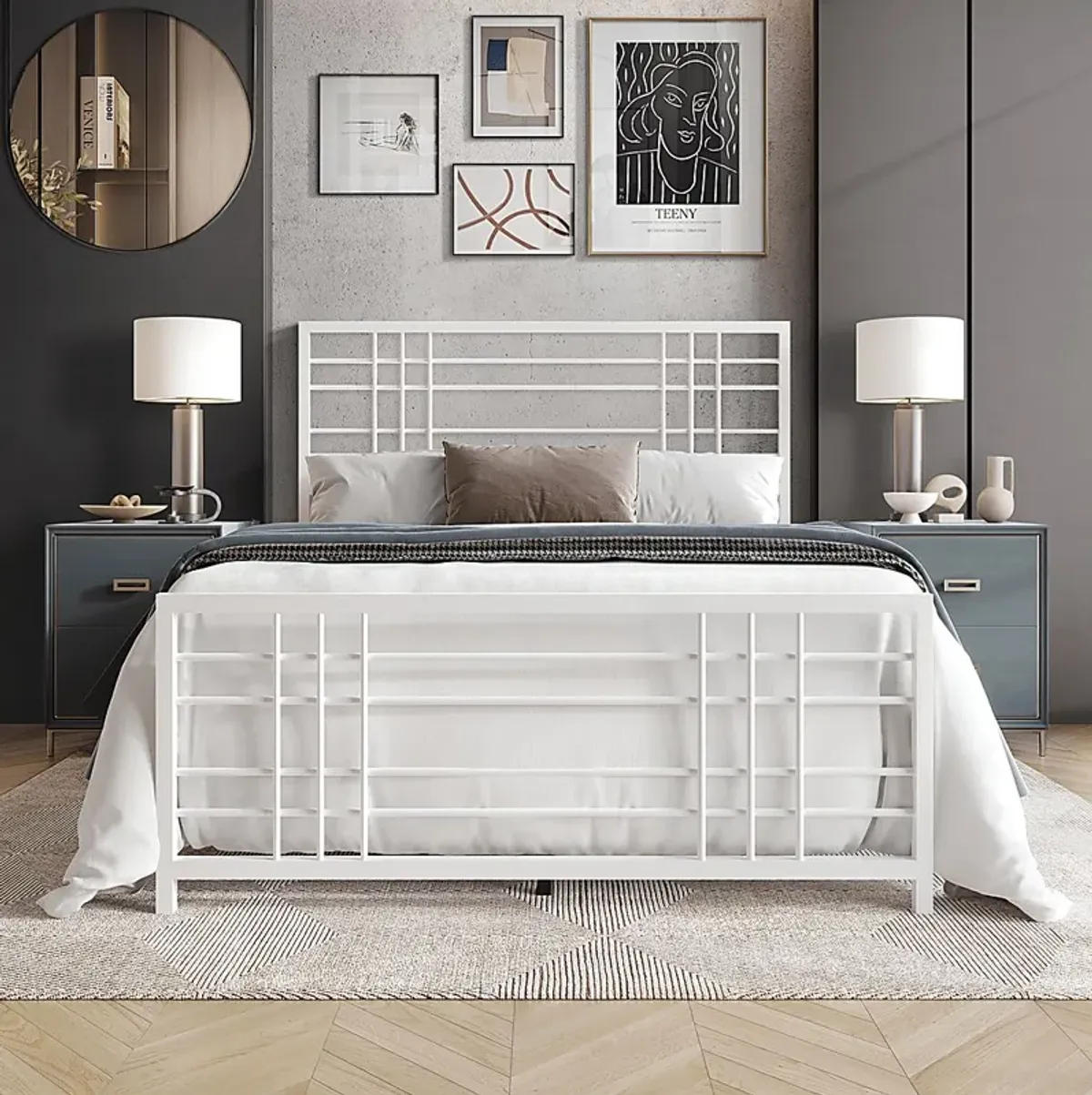 Alpires White Twin Bed