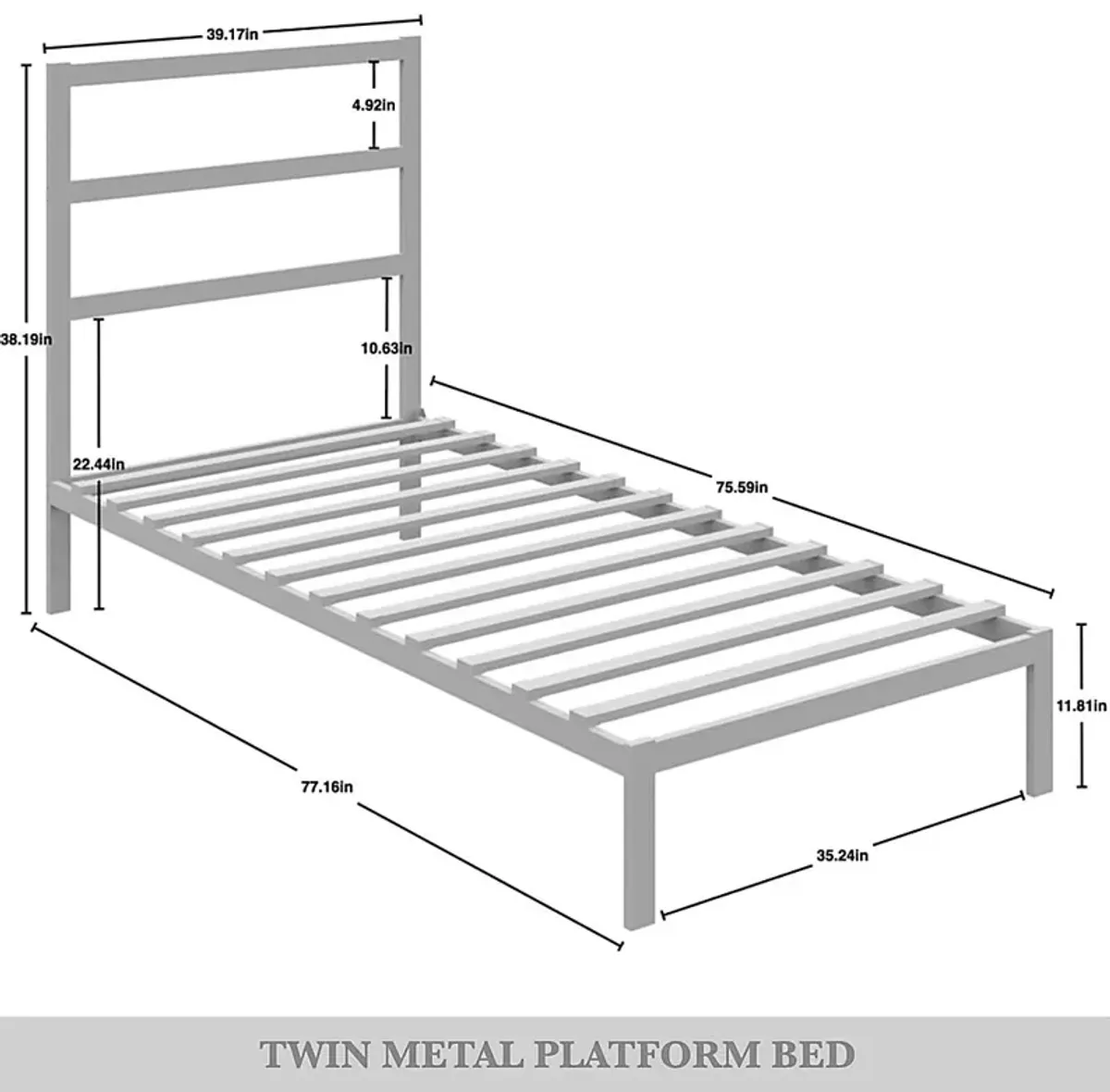 Mazefruit Black Twin Bed