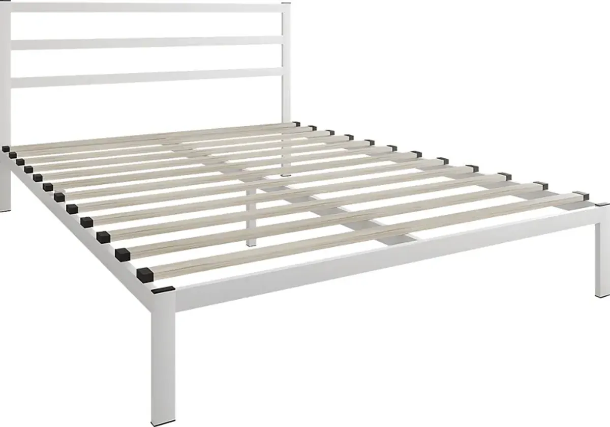 Mazefruit White Twin Bed