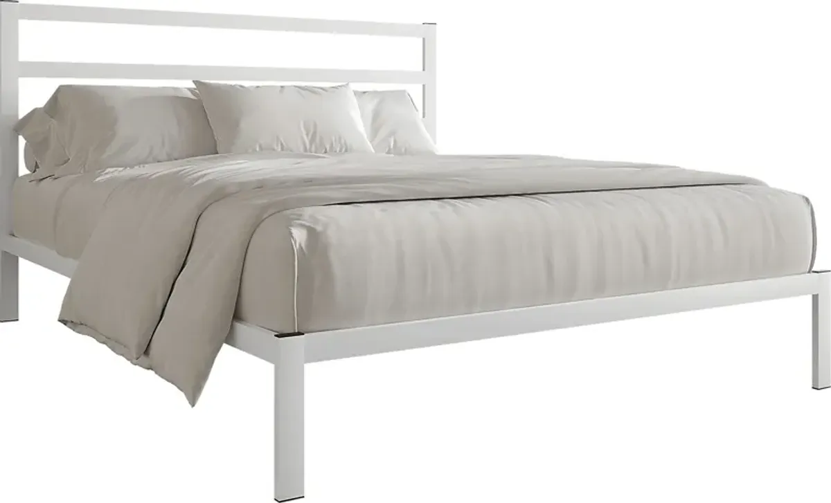 Mazefruit White Twin Bed