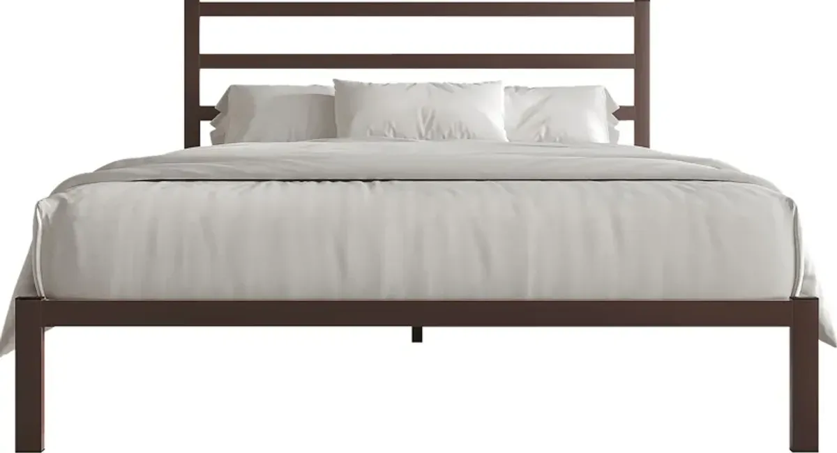 Mazefruite Brown Twin Bed