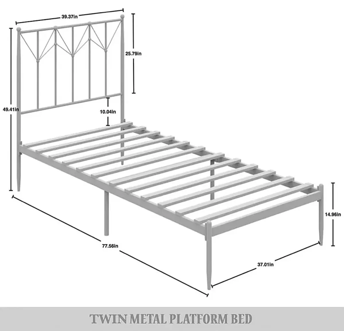 Yewair White Twin Bed