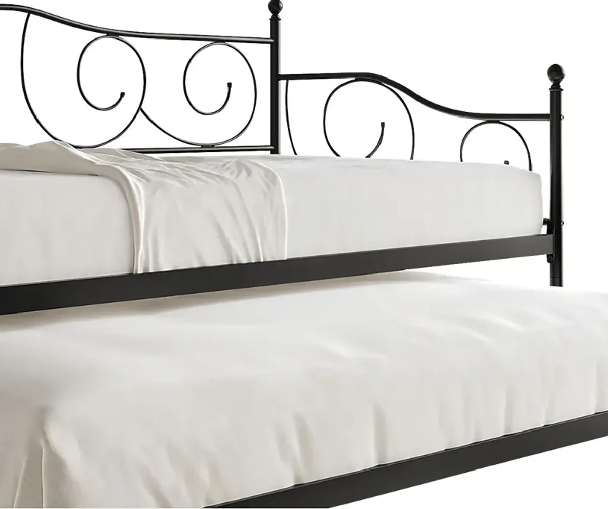 Sawwarers Black Daybed With Trundle