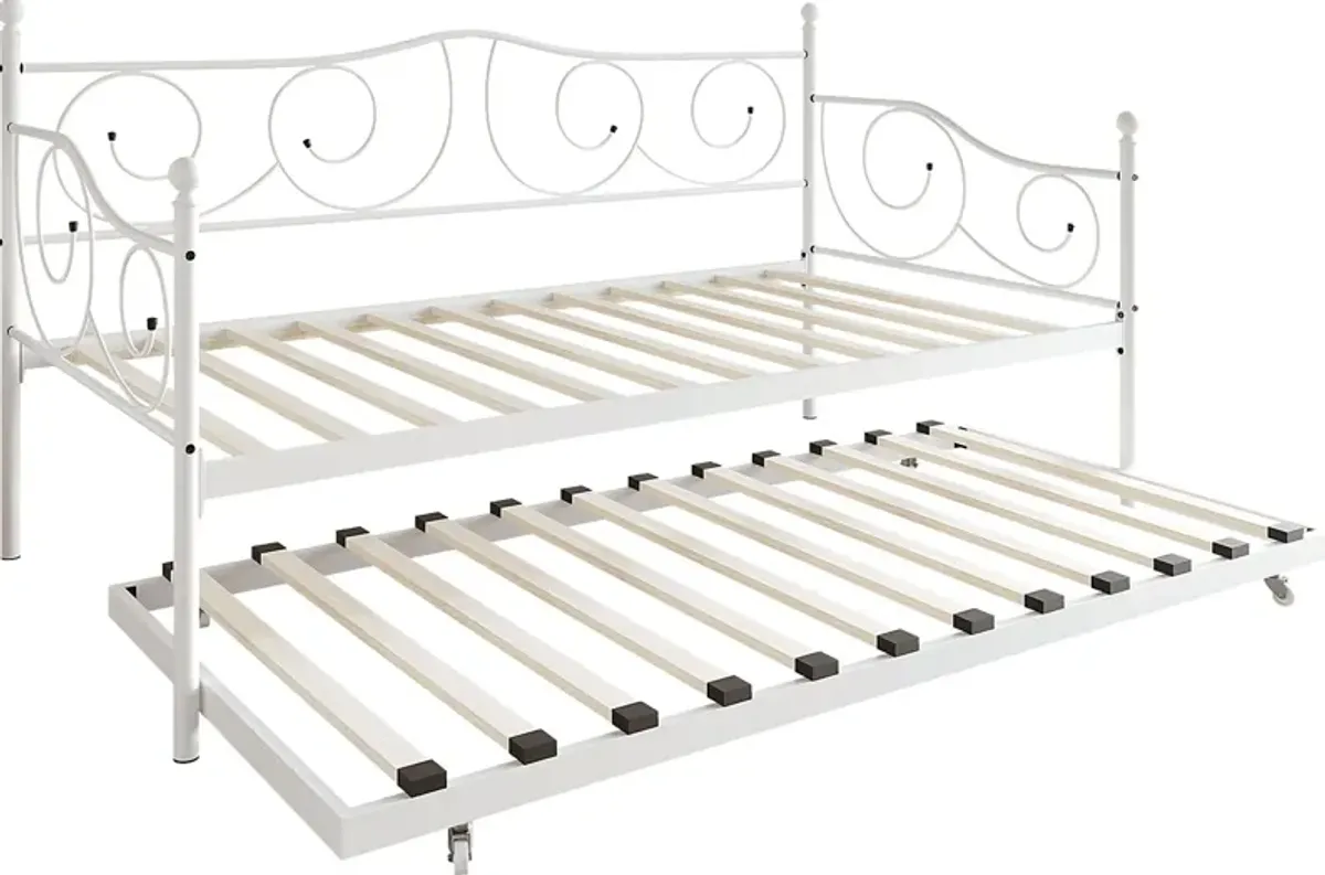 Sawwarers White Daybed With Trundle