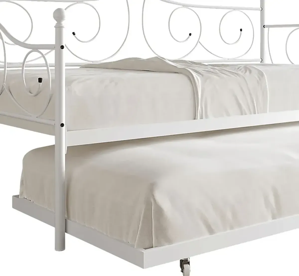 Sawwarers White Daybed With Trundle