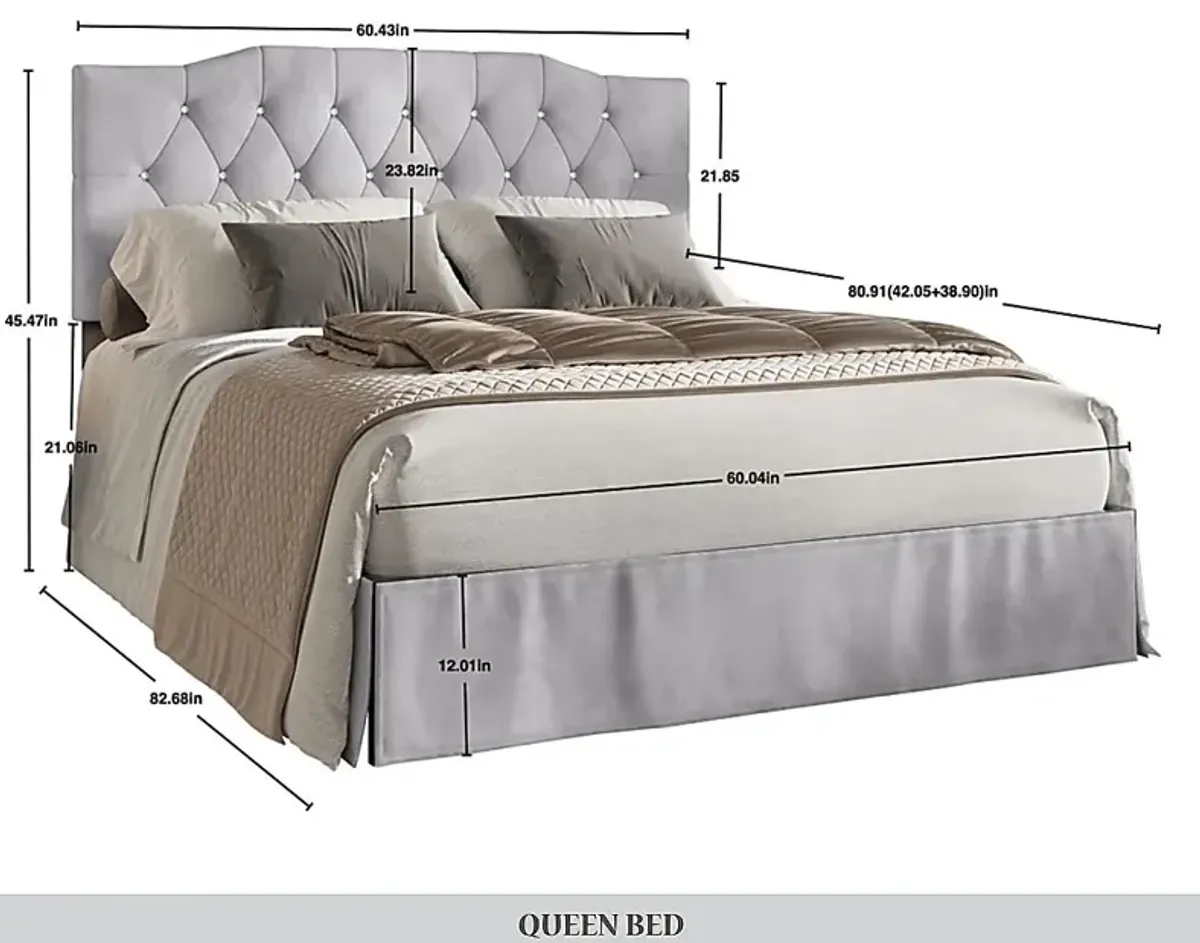 Leveson Light Gray Twin Bed