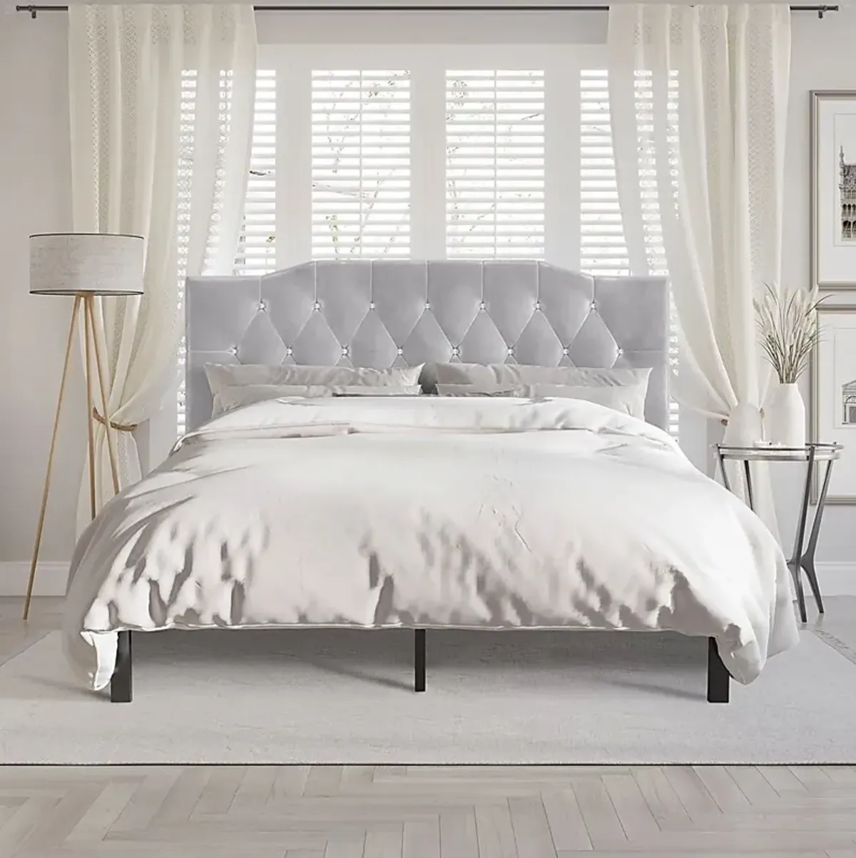 Leveson Light Gray Twin Bed