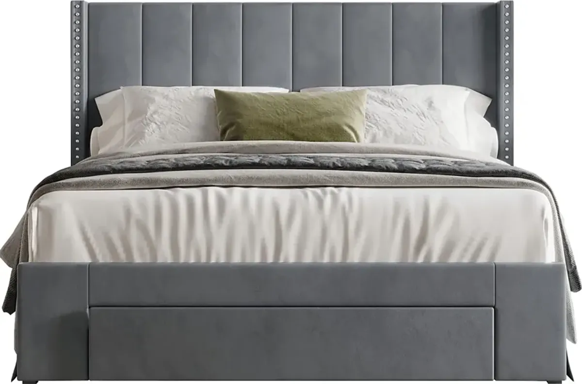 Lischey Gray Twin Bed