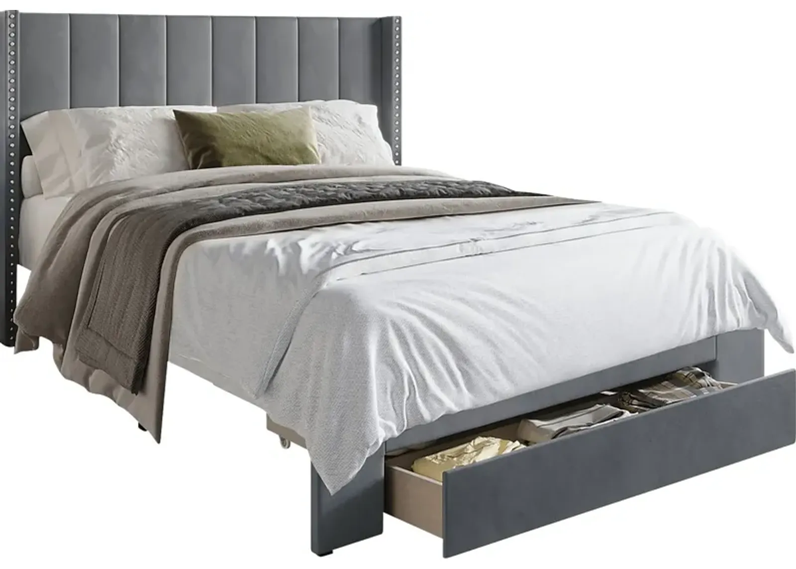 Lischey Dark Gray Twin Bed