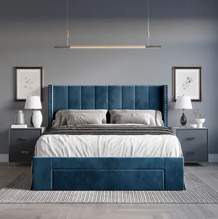 Lischey Blue Twin Bed