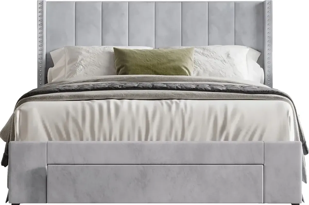 Lischey Light Gray Twin Bed