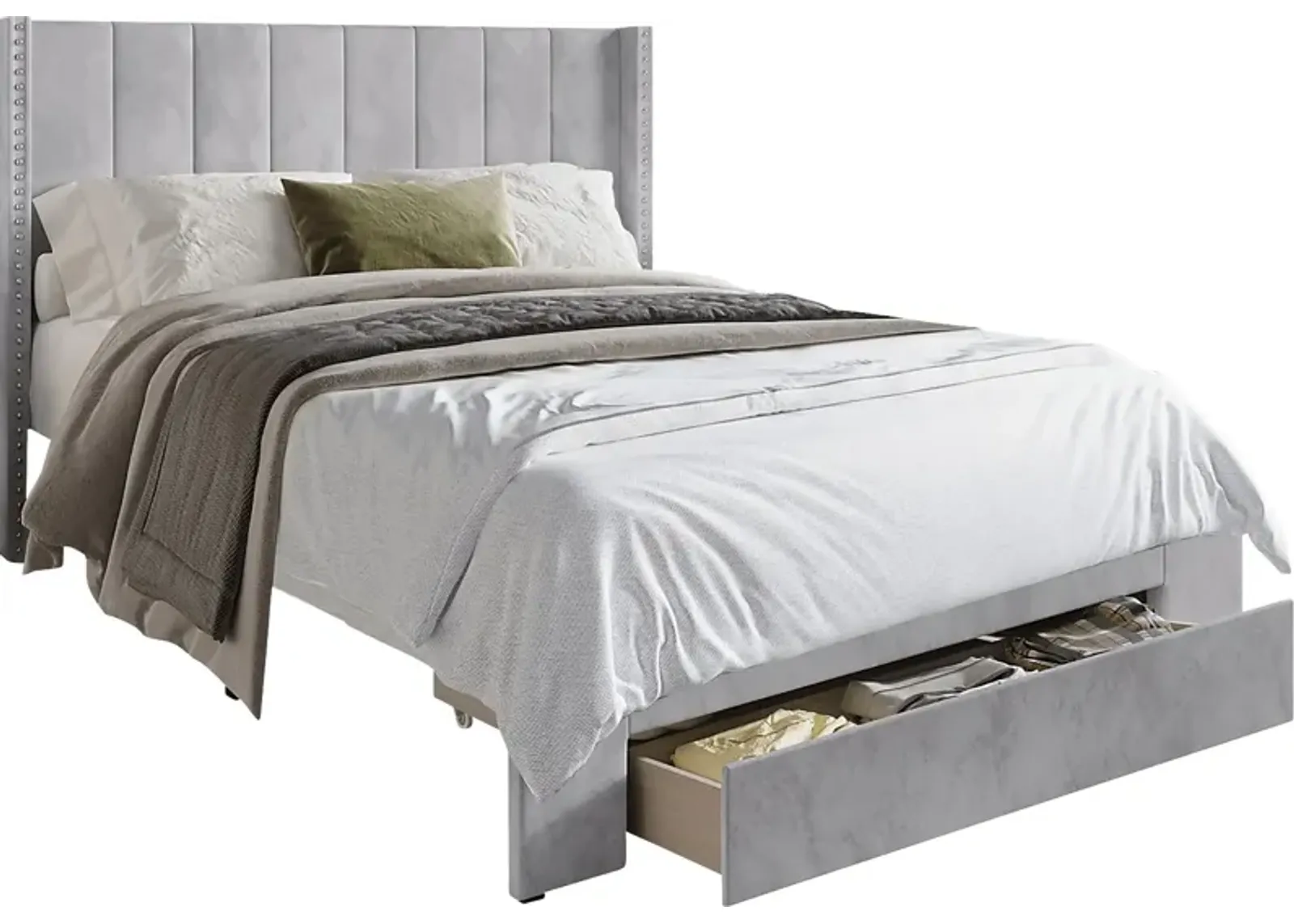 Lischey Light Gray Twin Bed