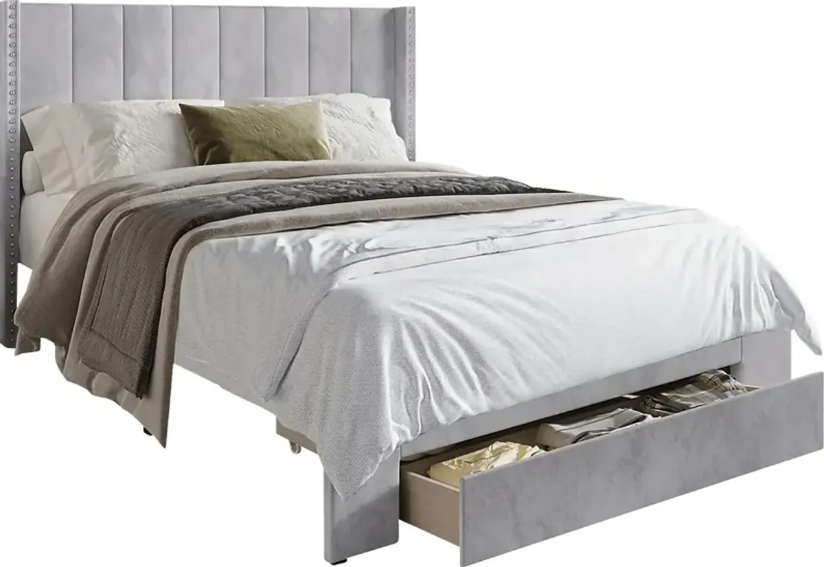 Lischey Light Gray Twin Bed