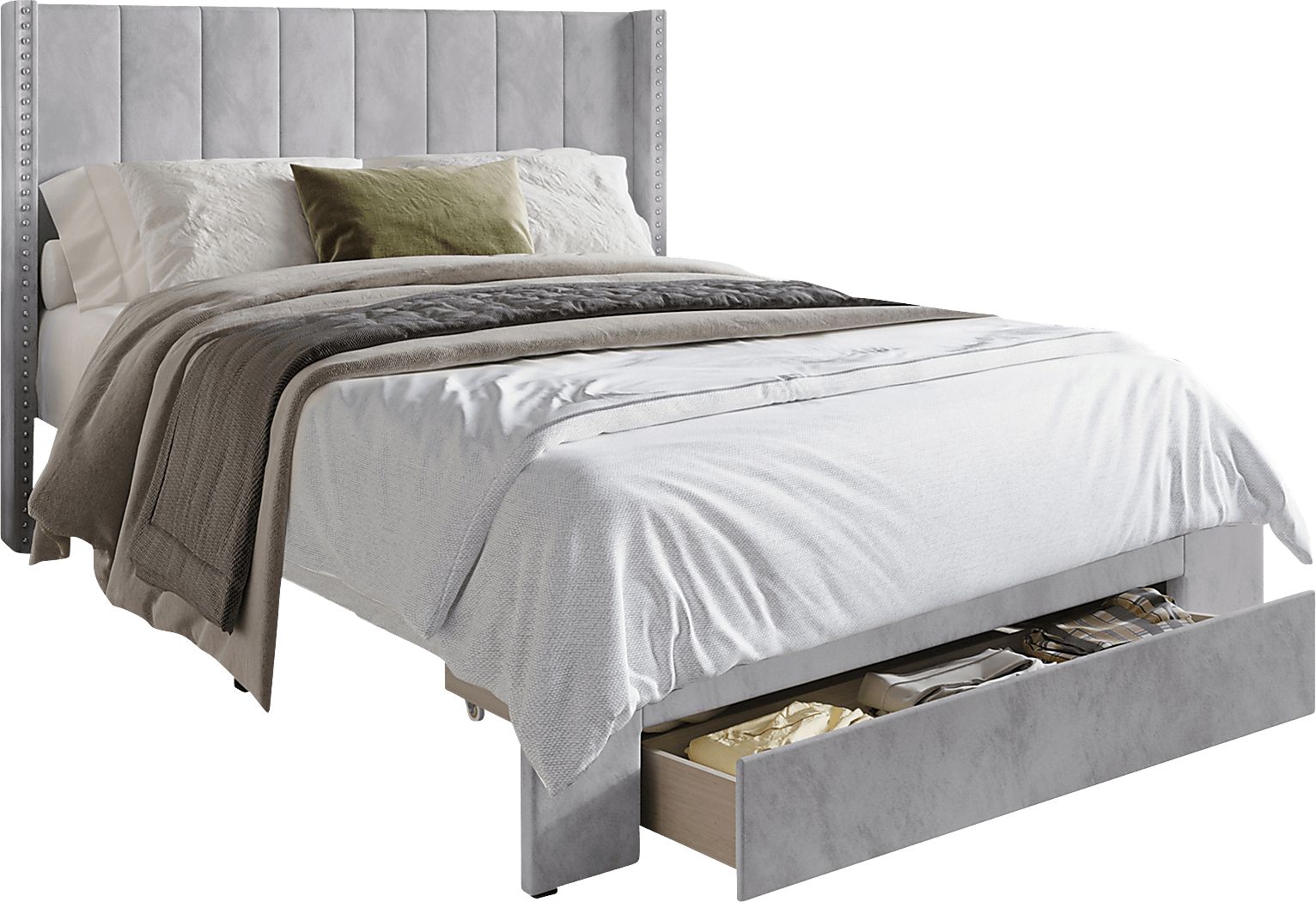 Lischey Light Gray Twin Bed