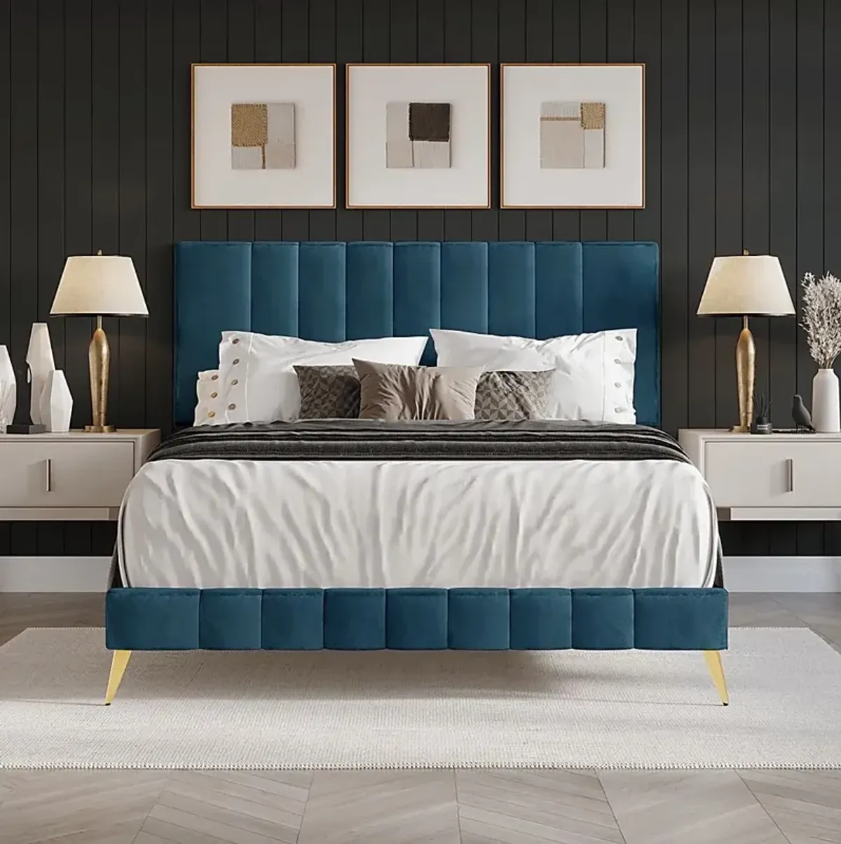 Coleta Blue Twin Bed