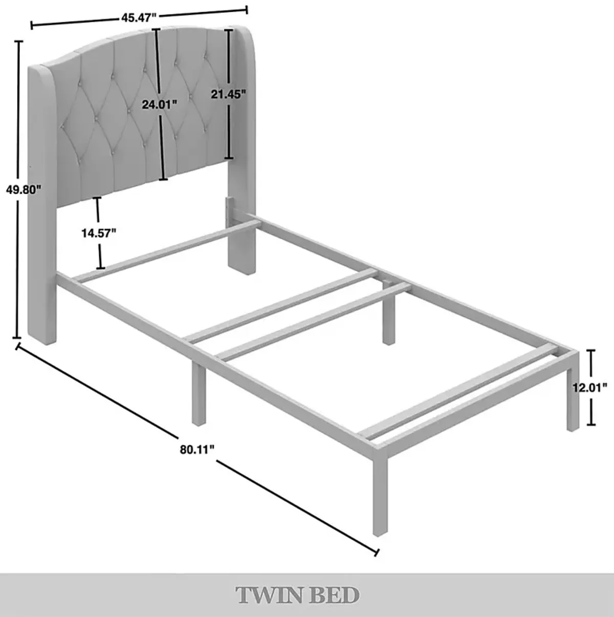 Malachi Gray Twin Bed with Storage