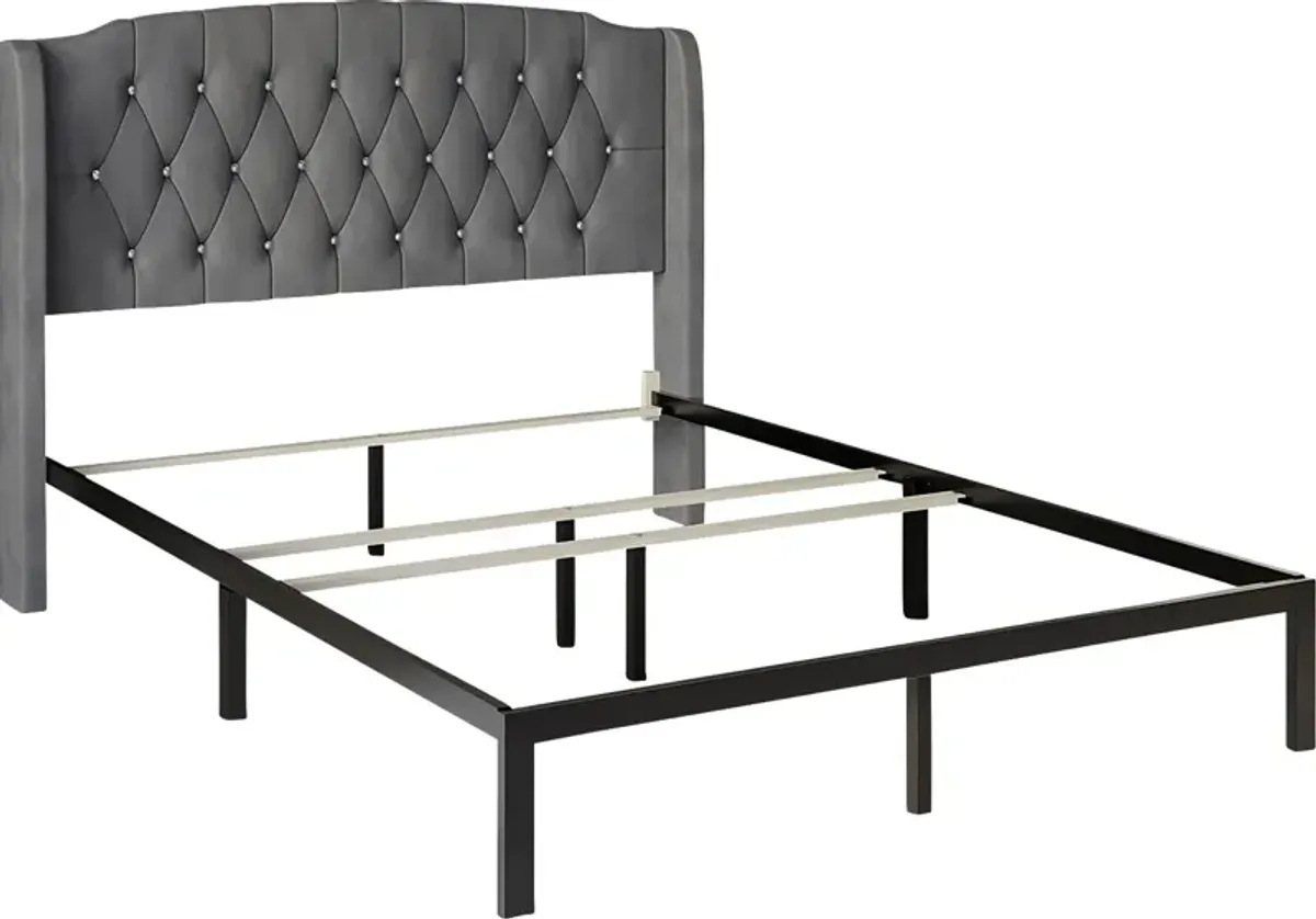 Malachi Gray Twin Bed with Storage