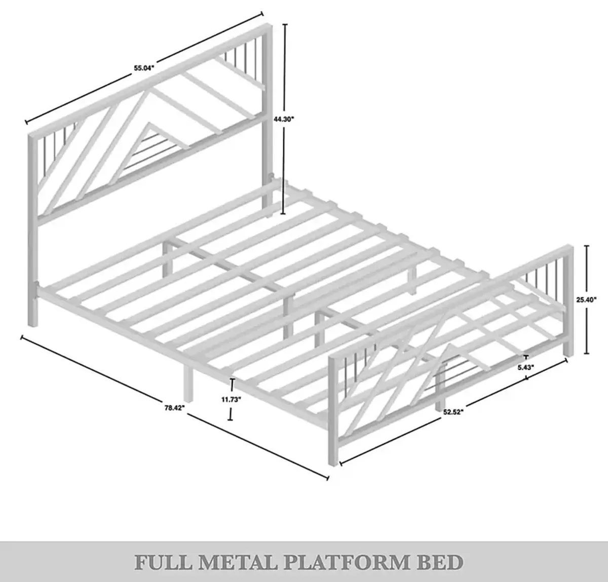 Bainfair Black Full Metal Bed