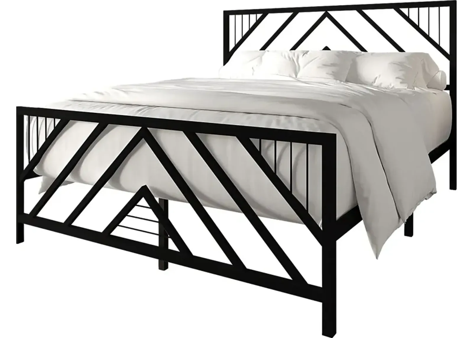 Bainfair Black Full Metal Bed