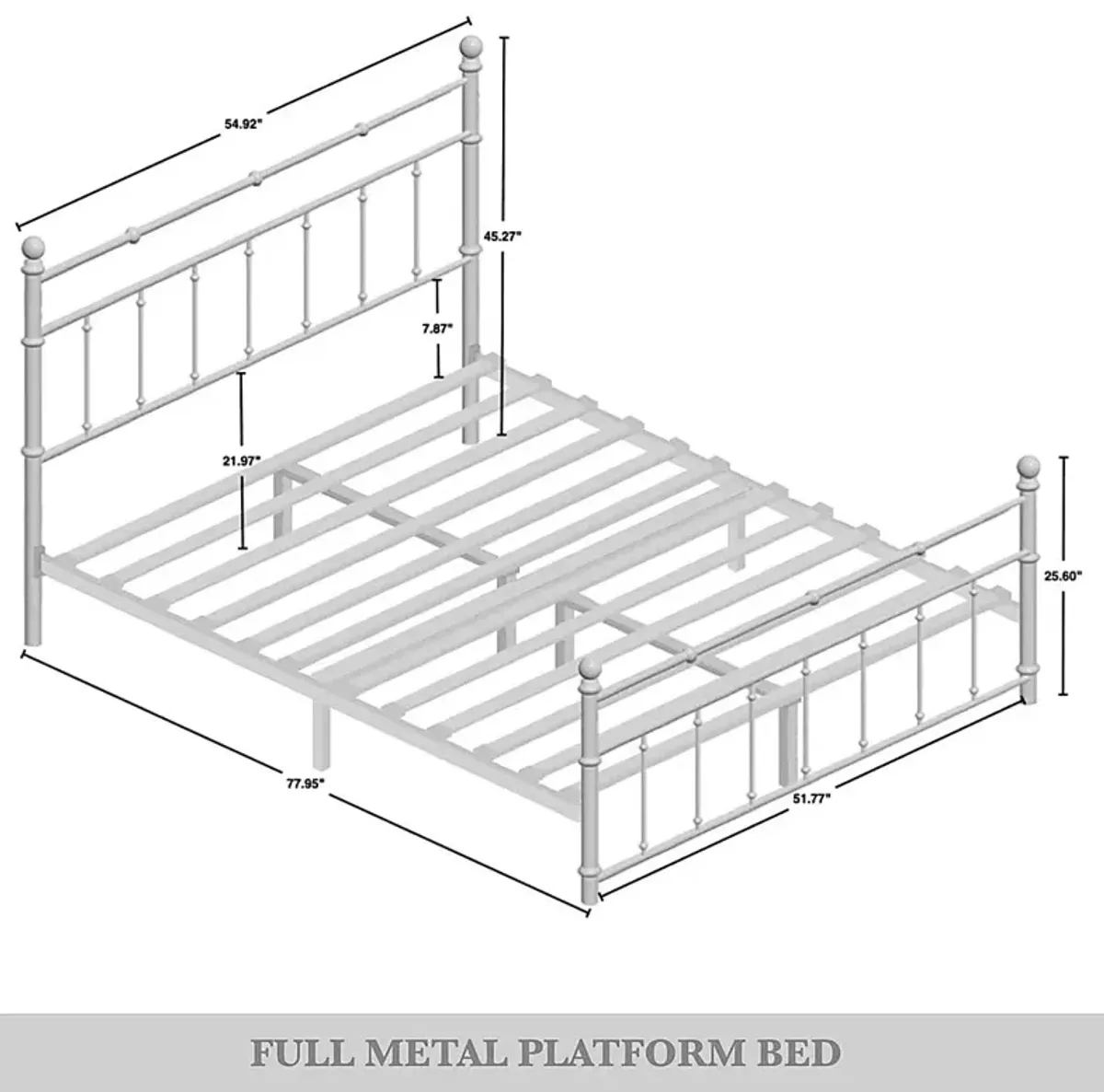 Griffincast White Full Bed
