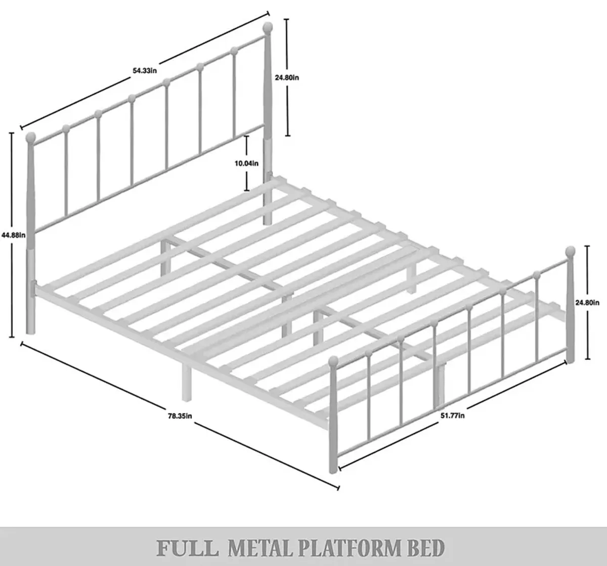 Pixelfly White Full Bed