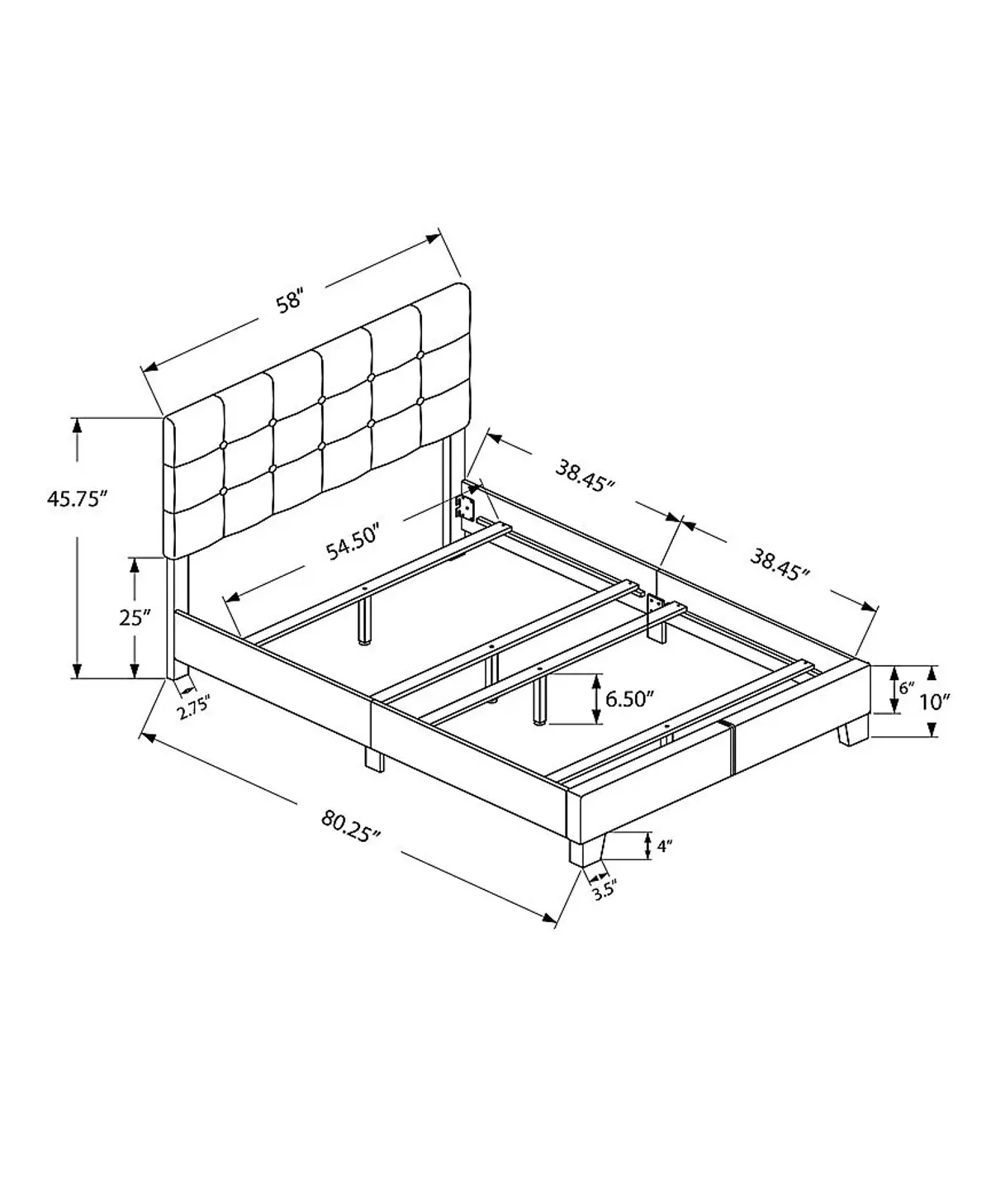 Gemmart Black Full Bed