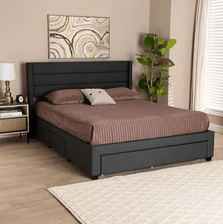 Linnaean Charcoal Full Bed