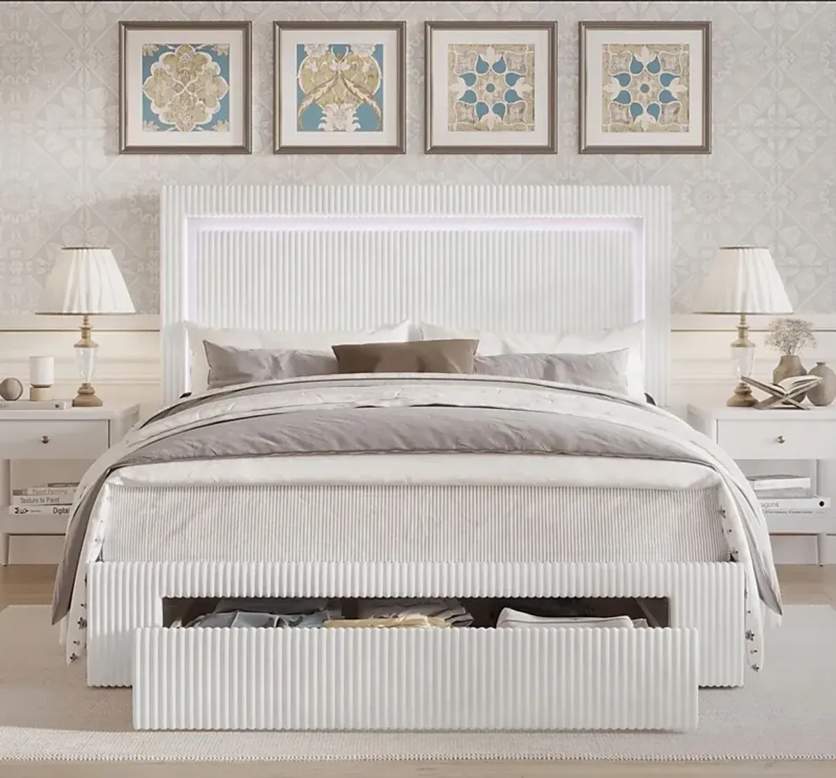 Ligon White Full Bed