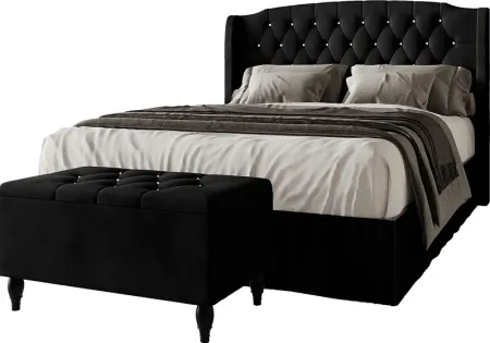 Malachi Black Full Bed with Storage