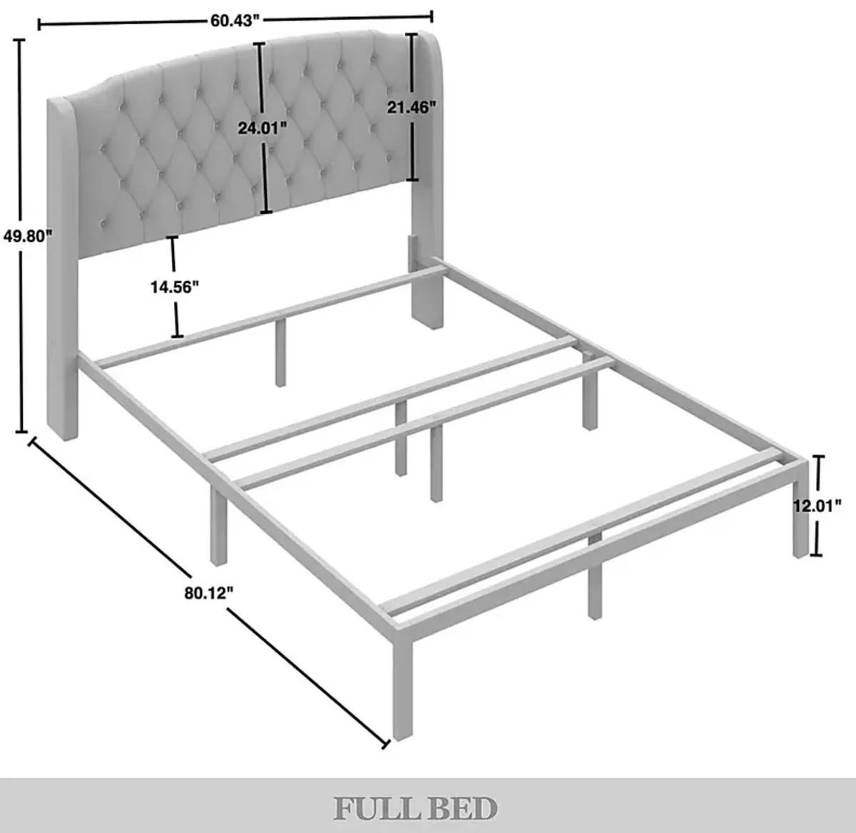 Malachi Gray Full Bed with Storage