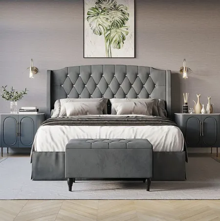 Malachi Gray Full Bed with Storage