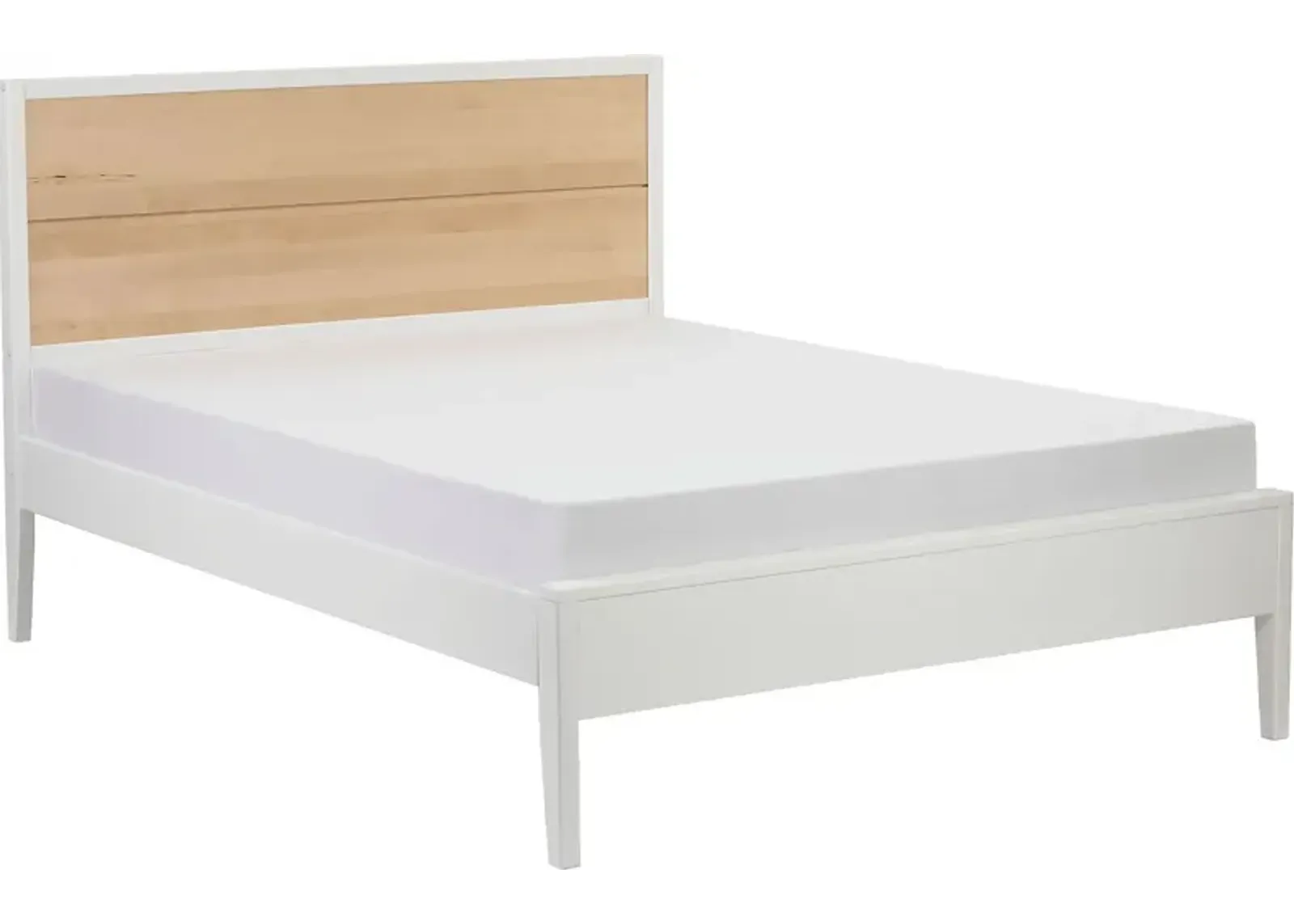 Learitt White Natural Queen Platform Bed