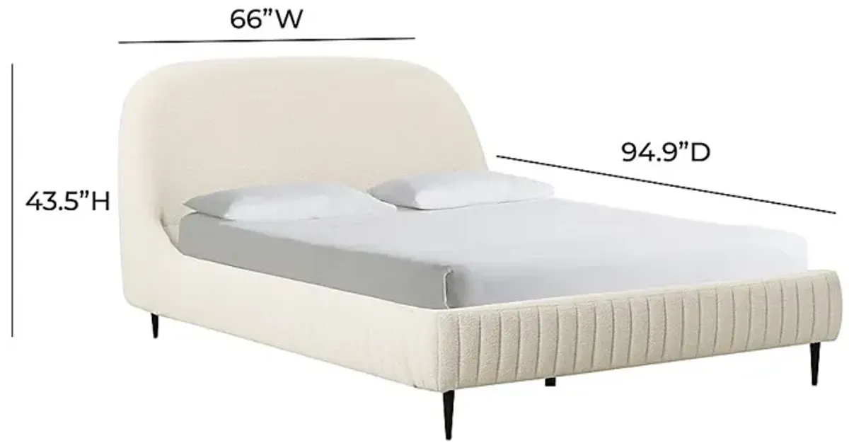 Calstan Cream Queen Upholstered Bed