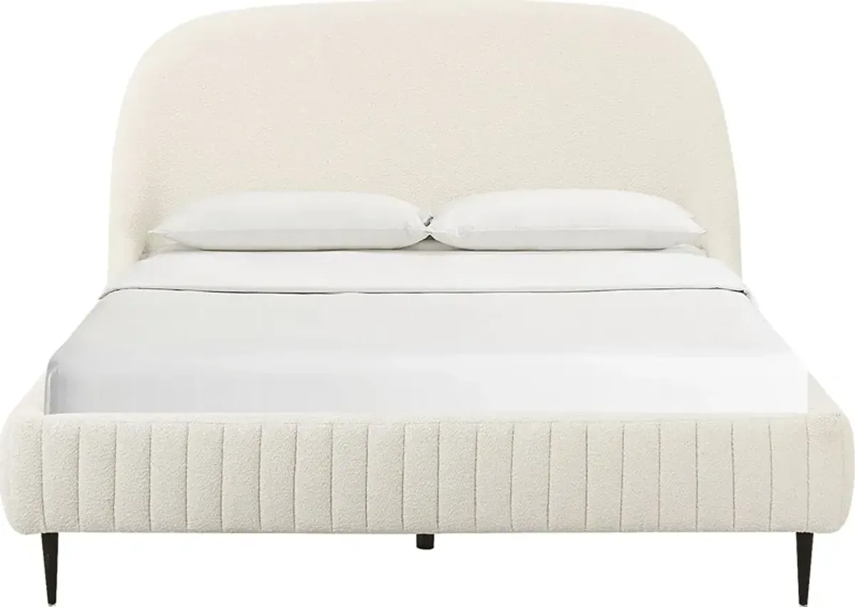 Calstan Cream Queen Upholstered Bed