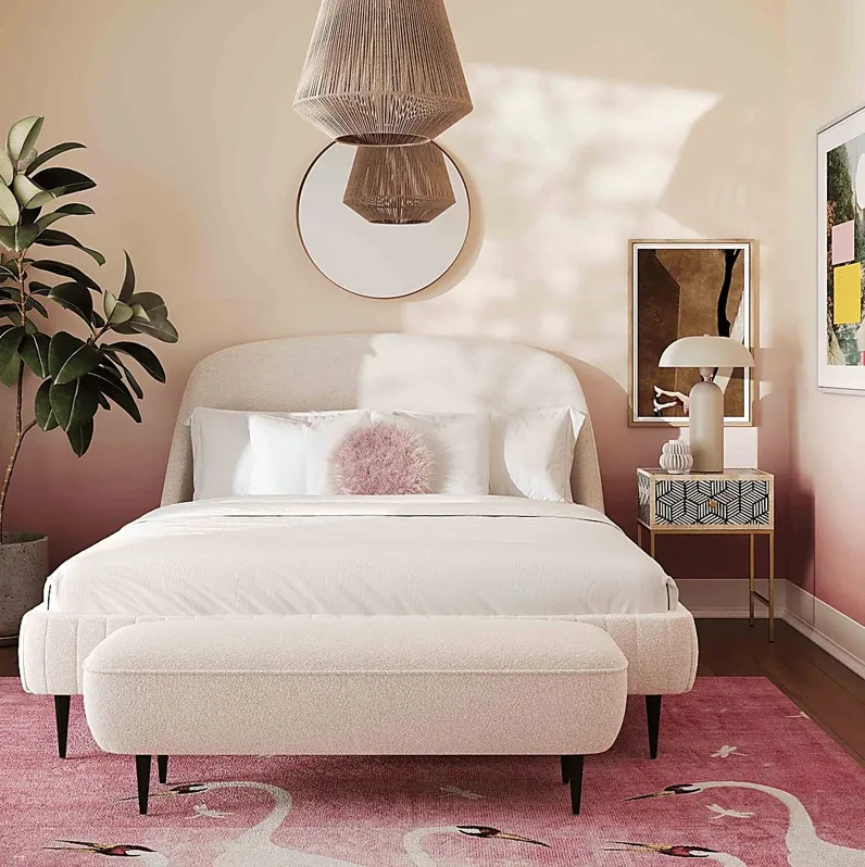 Calstan Cream Queen Upholstered Bed