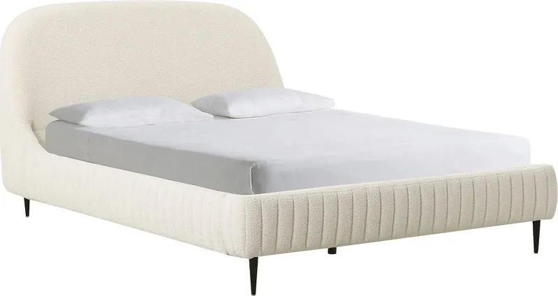 Calstan Cream Queen Upholstered Bed