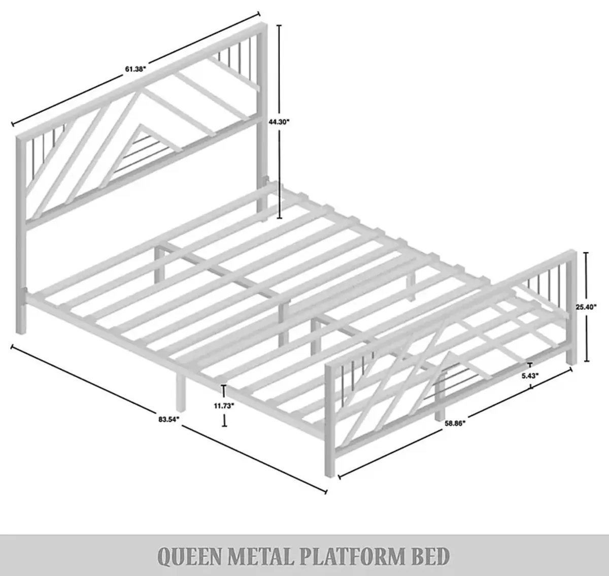 Bainfair White Queen Metal Bed