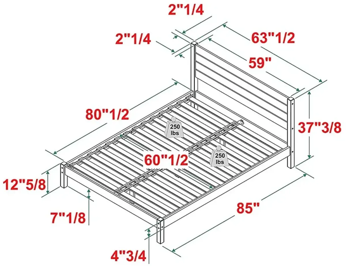 Evertrust Natural Queen Bed