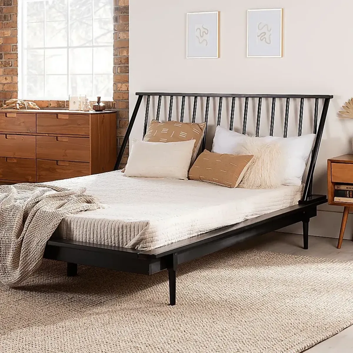 Marblewood Black Queen Bed