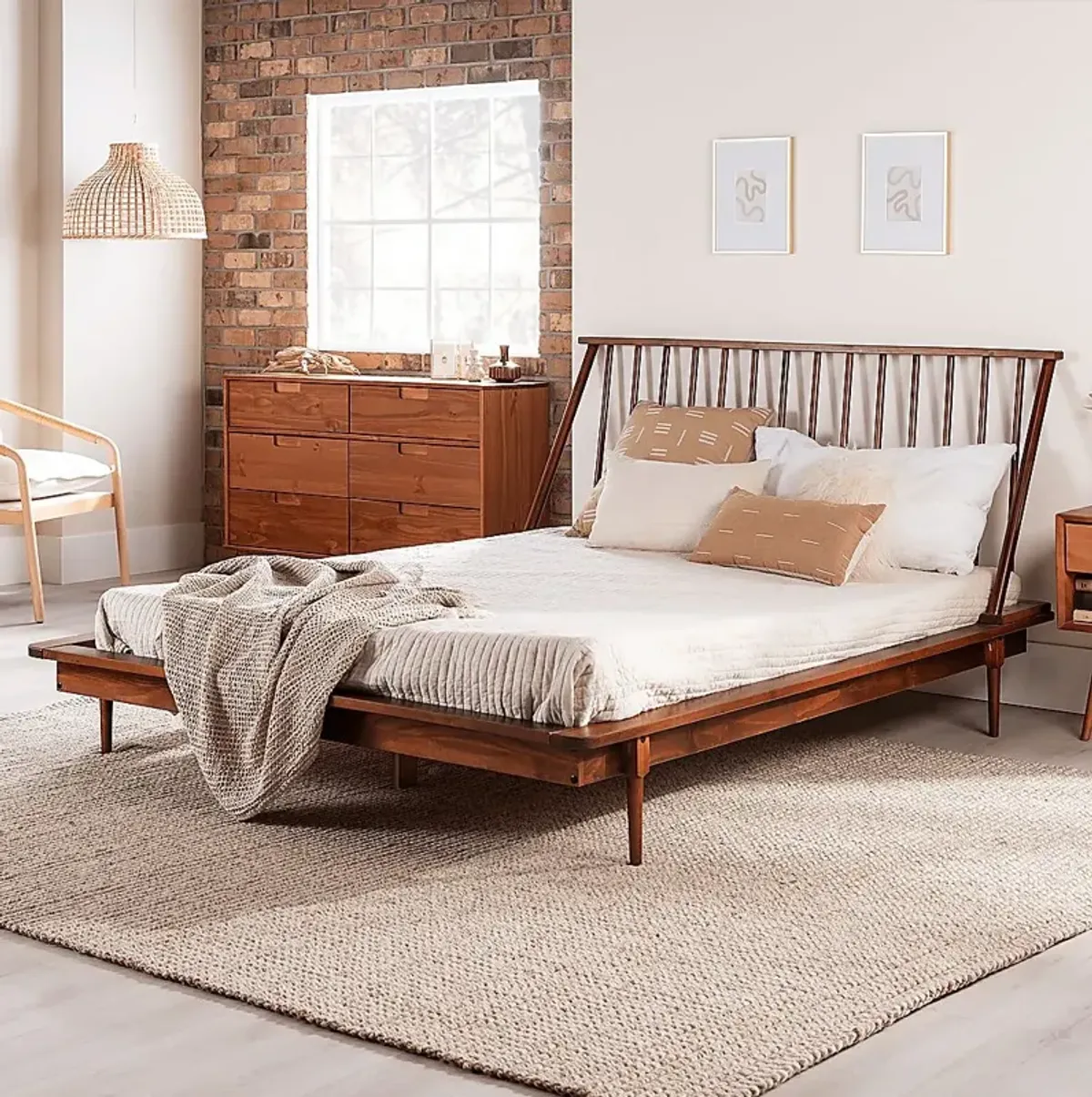 Marblewood Walnut Queen Bed