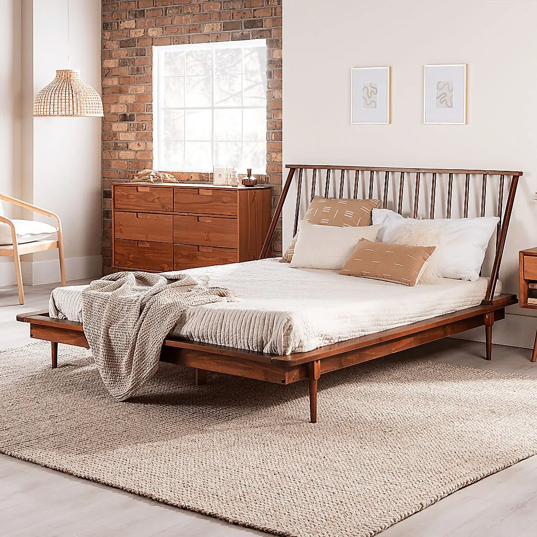 Marblewood Walnut Queen Bed