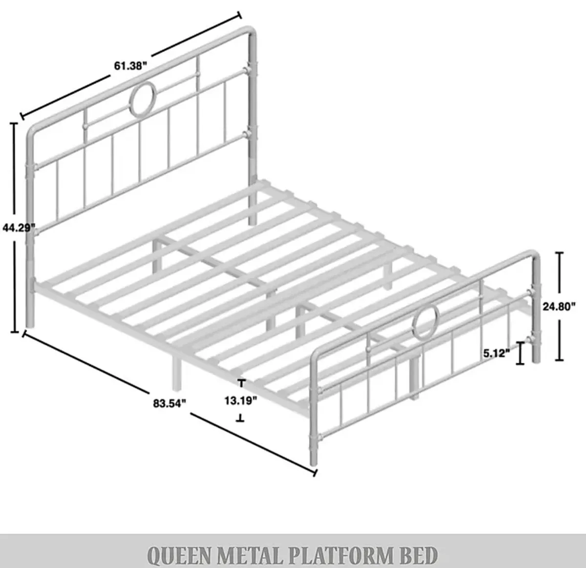 Oceanwell Black Queen Bed