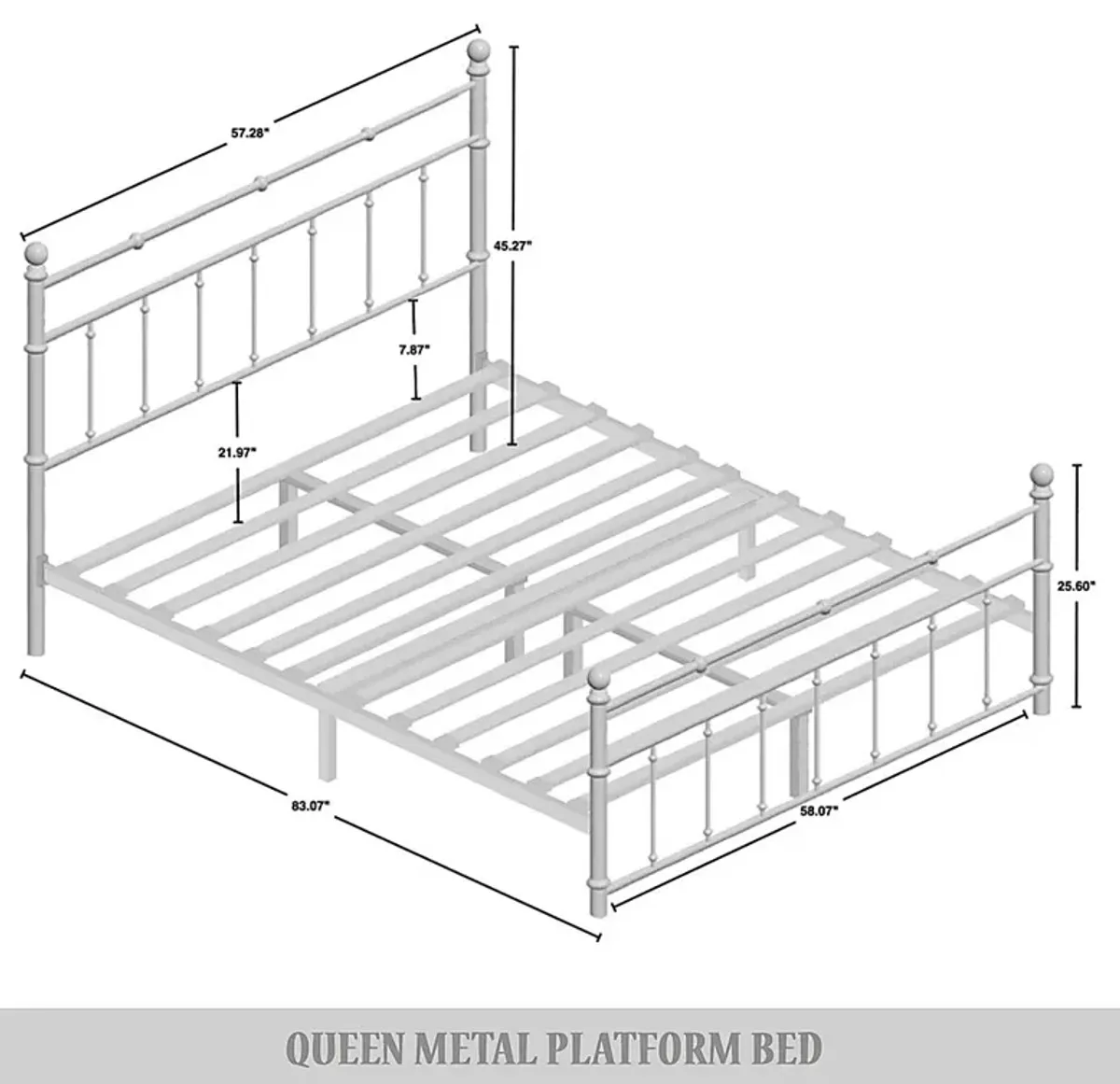 Griffincast Black Queen Bed