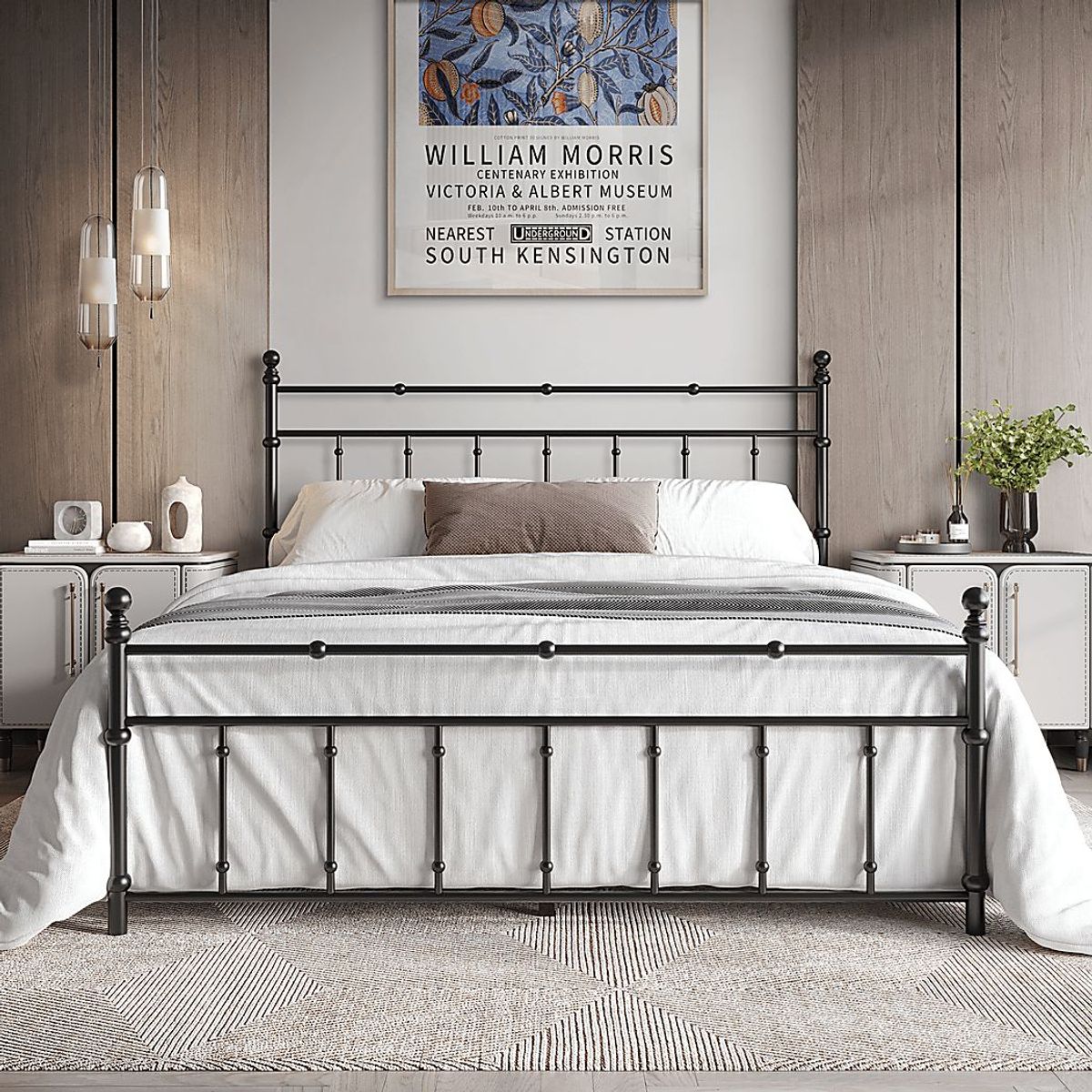 Griffincast Black Queen Bed