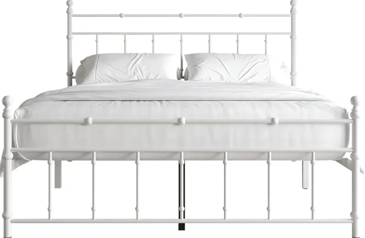 Griffincast White Queen Bed