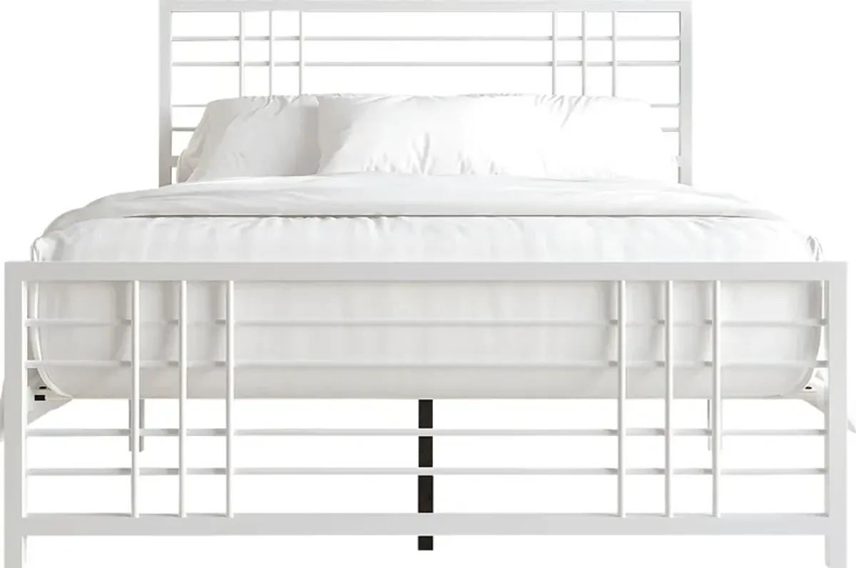 Alpires White Queen Bed